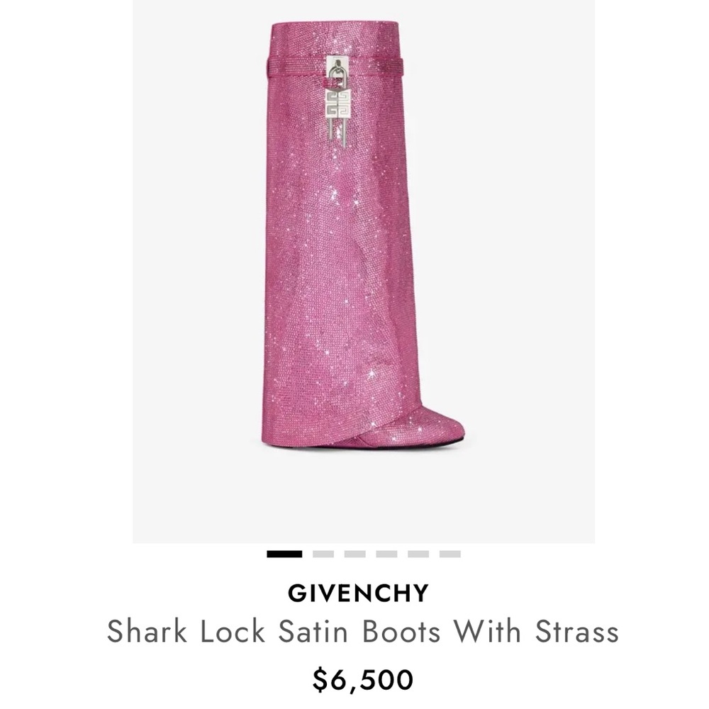 Brand New Givenchy Glittery Pink Shark Lock Boots - Picture 4 of 9